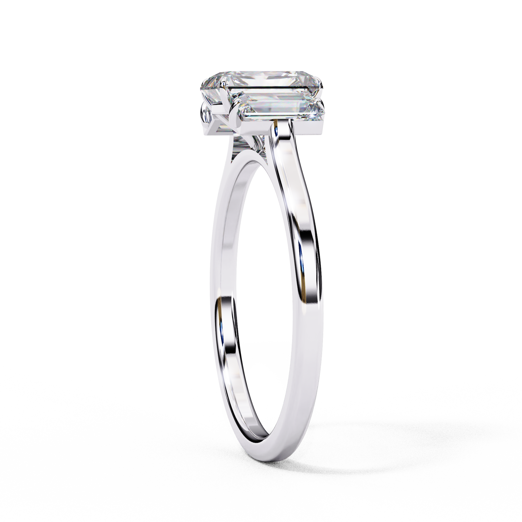 Imperial Seraph Emerald Cut Trilogy Ring