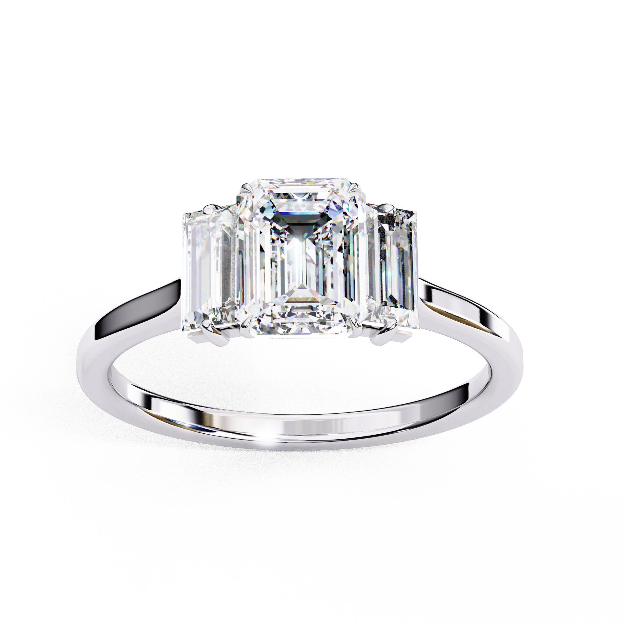 Imperial Seraph Emerald Cut Trilogy Ring