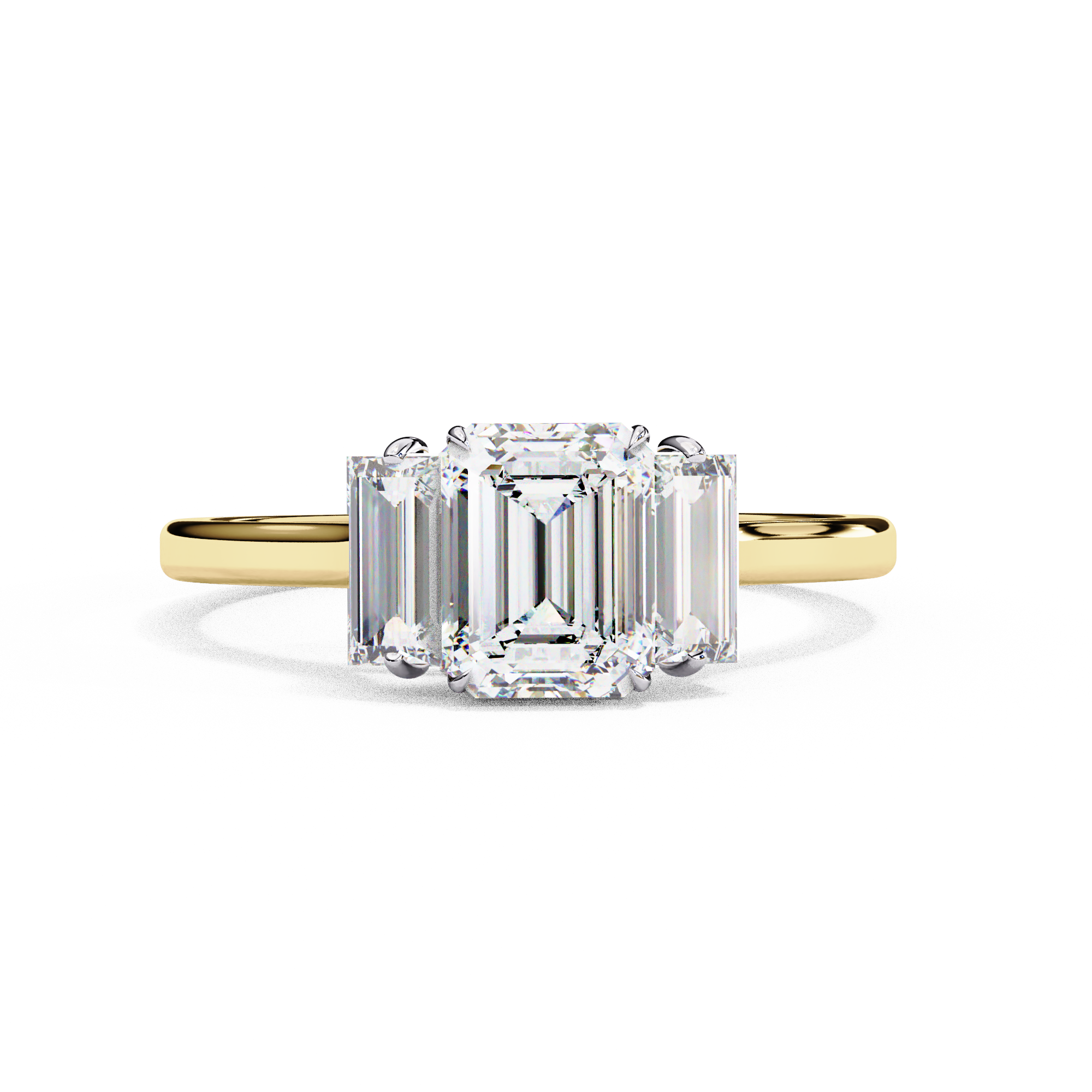 Imperial Seraph Emerald Cut Trilogy Ring