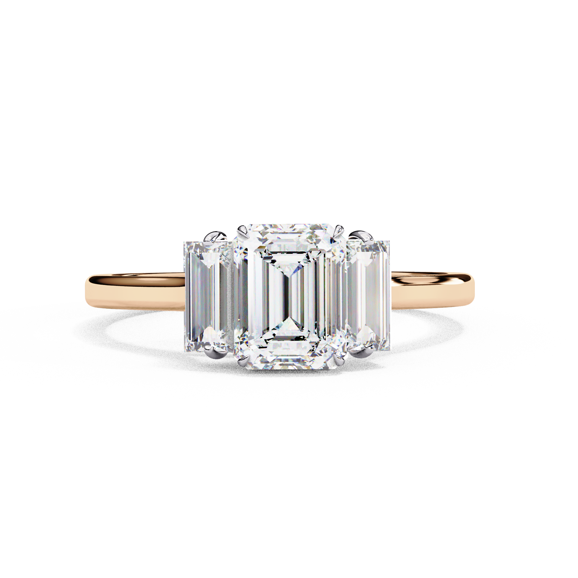 Imperial Seraph Emerald Cut Trilogy Ring