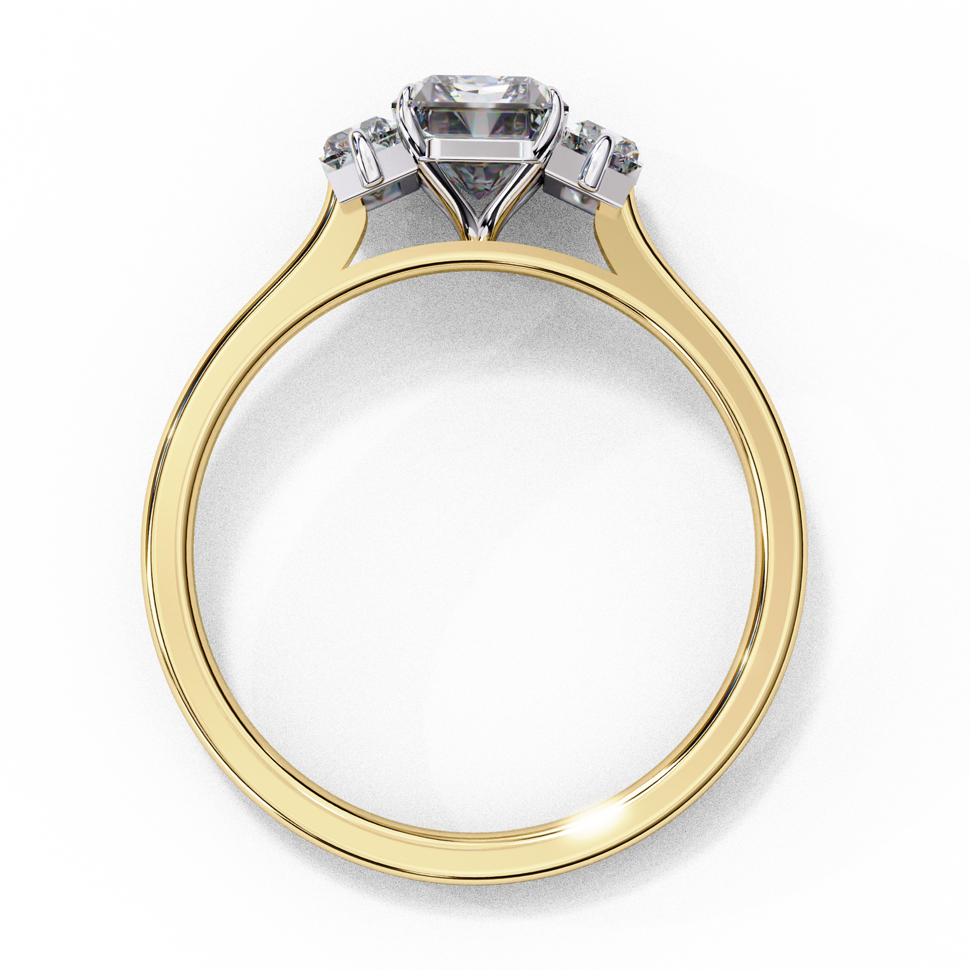 Imperial Seraph Emerald Cut Trilogy Ring