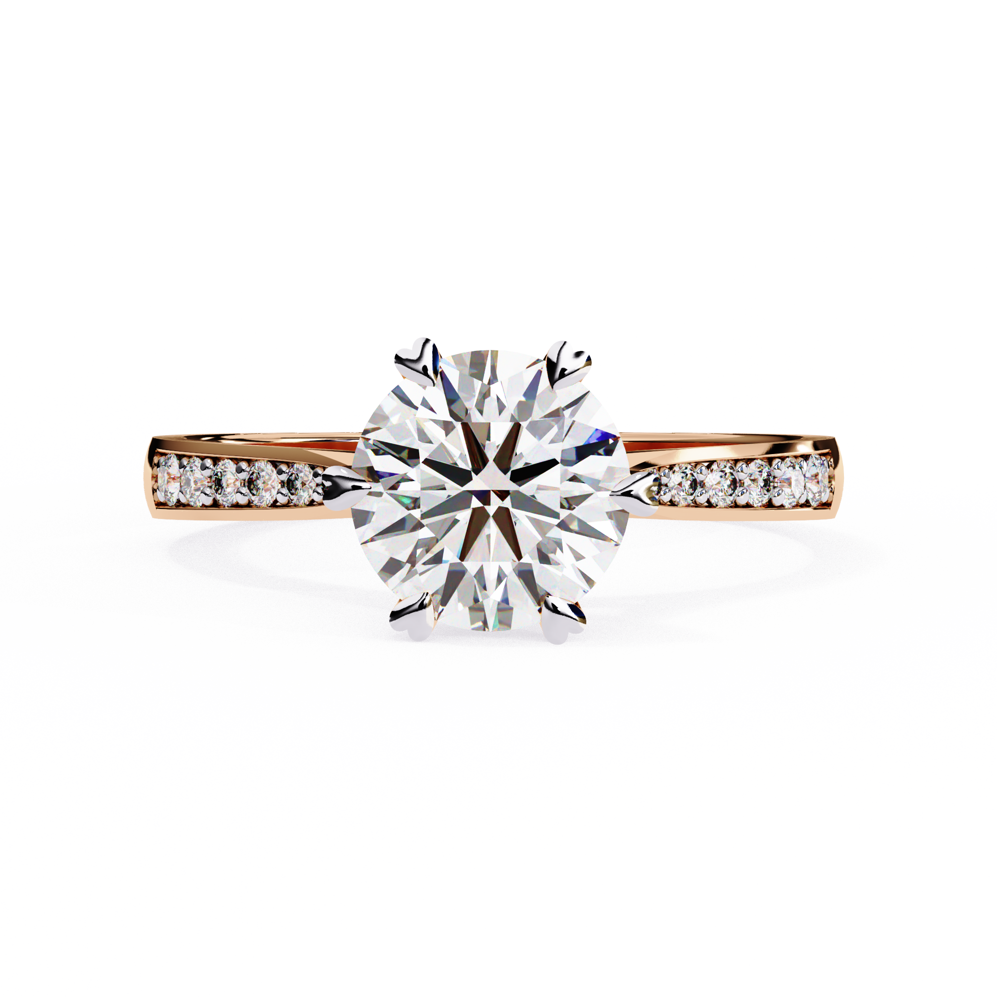 Classic Brilliant Round Cut Solitaire Ring with Hidden Halo