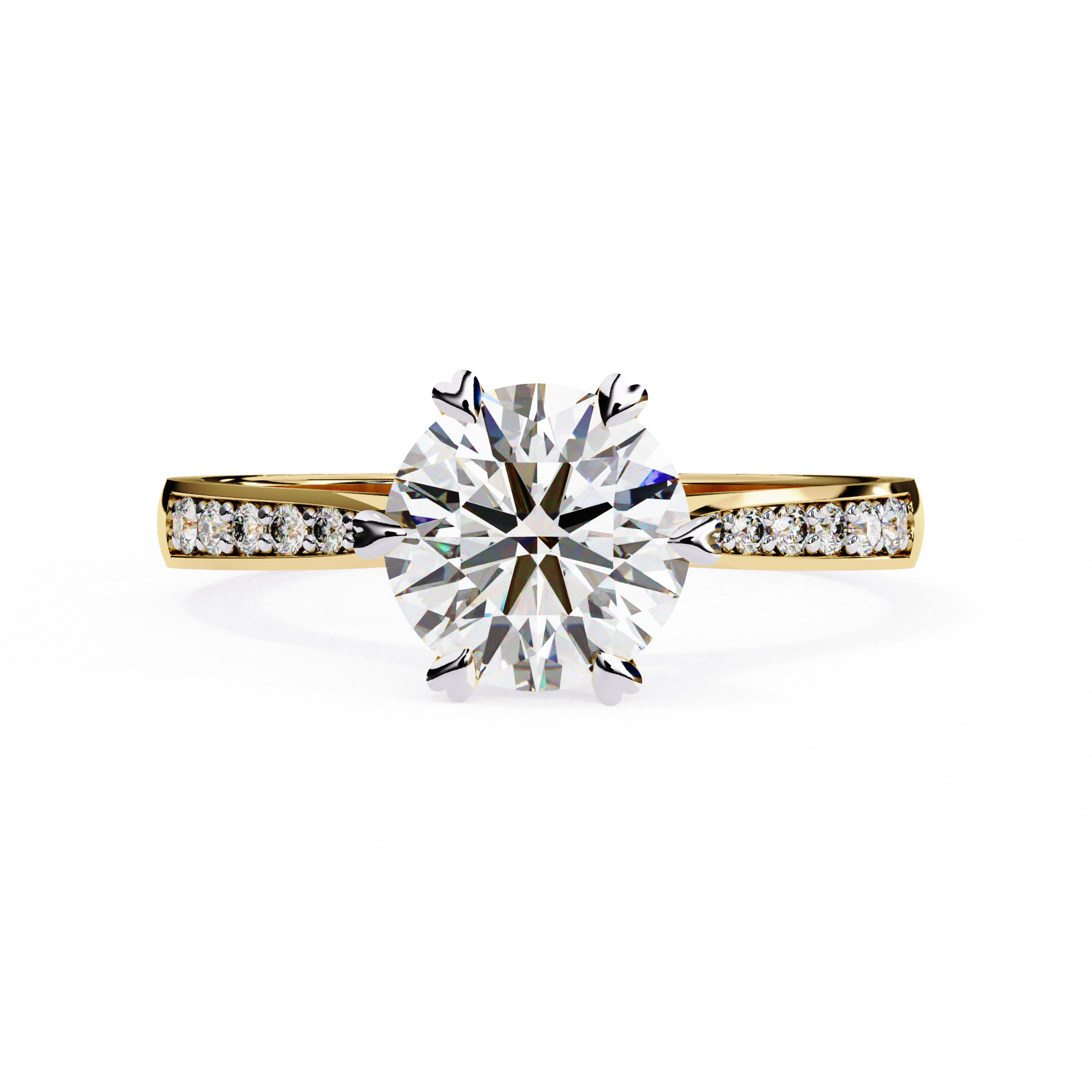 Classic Brilliant Round Cut Solitaire Ring with Hidden Halo