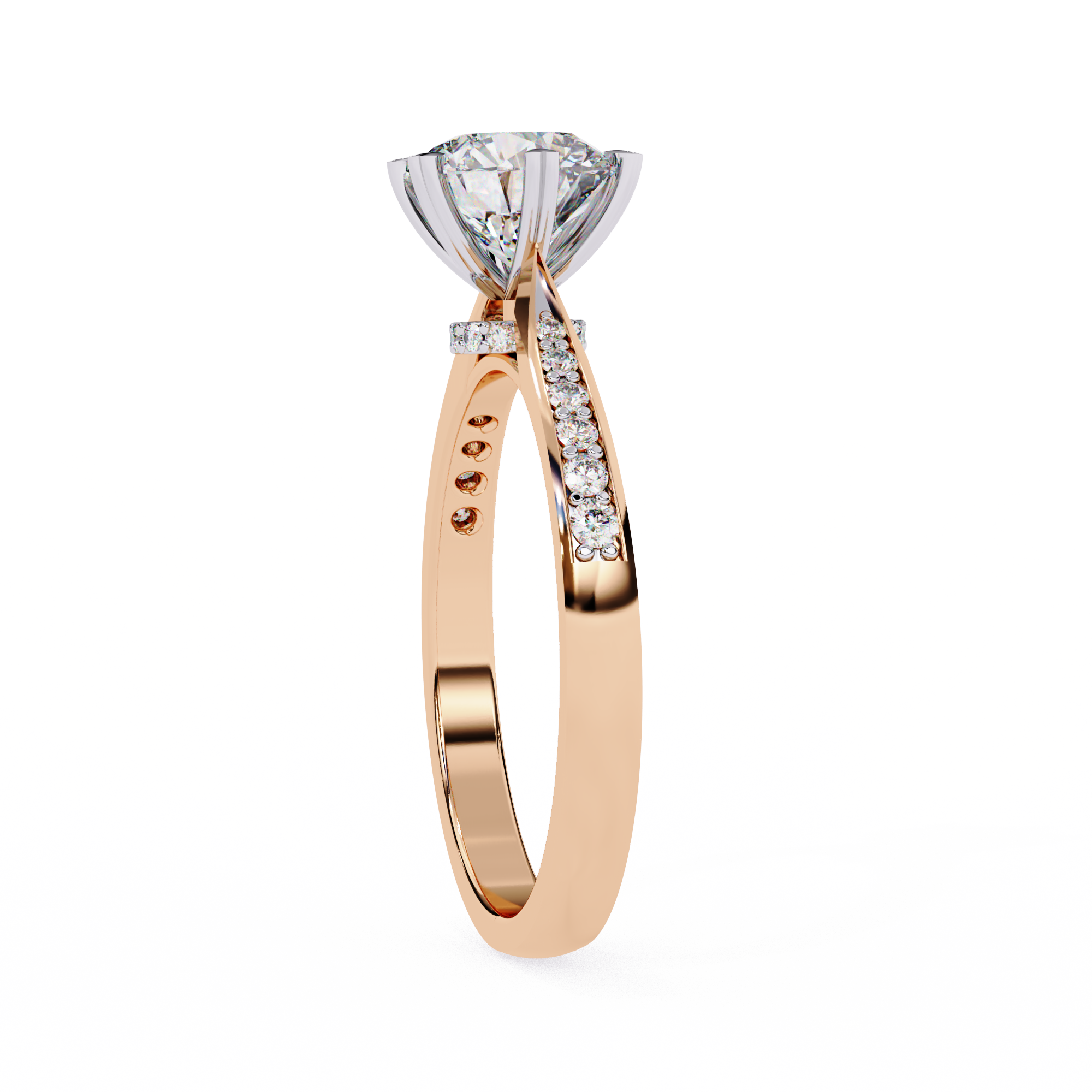 Classic Brilliant Round Cut Solitaire Ring with Hidden Halo