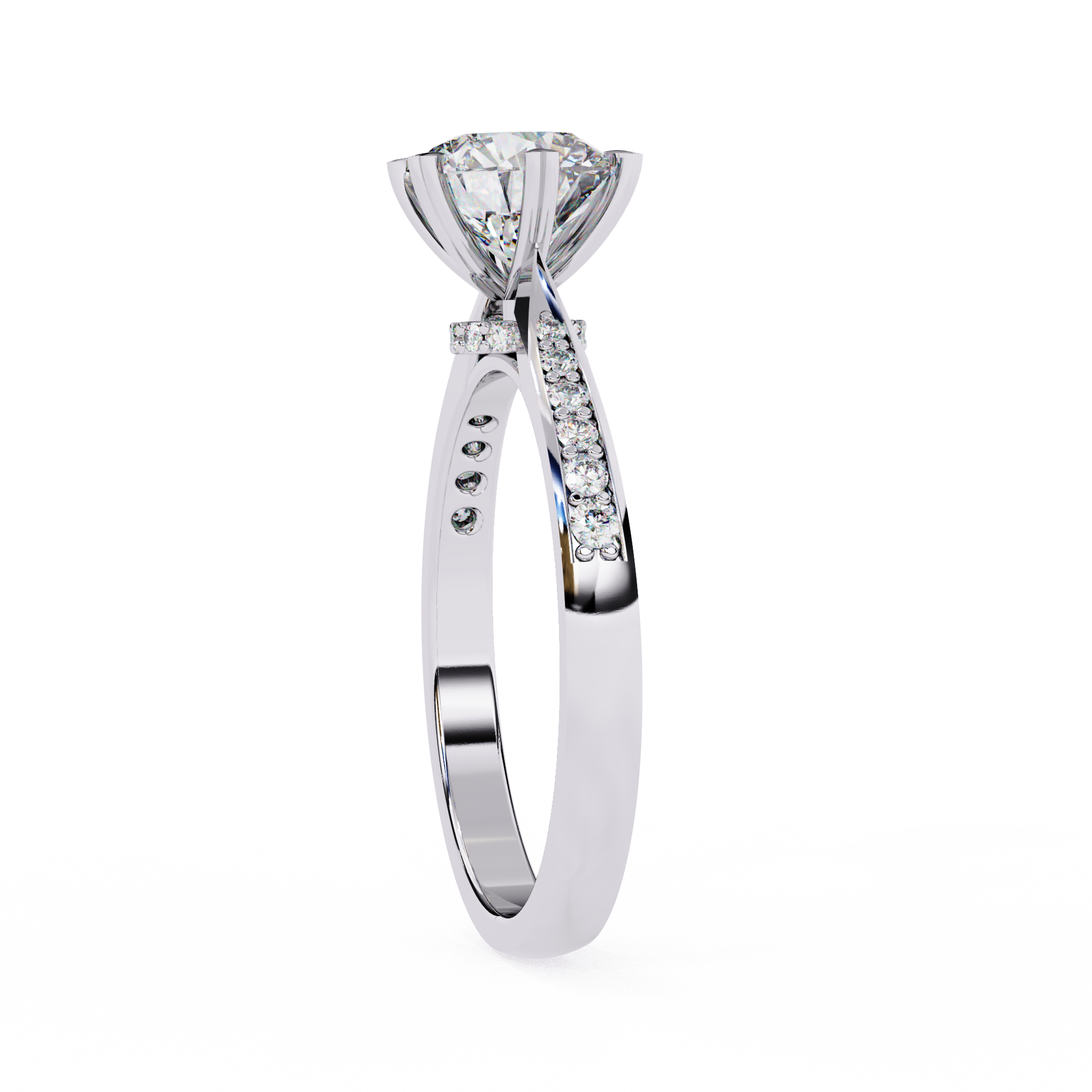 Classic Brilliant Round Cut Solitaire Ring with Hidden Halo
