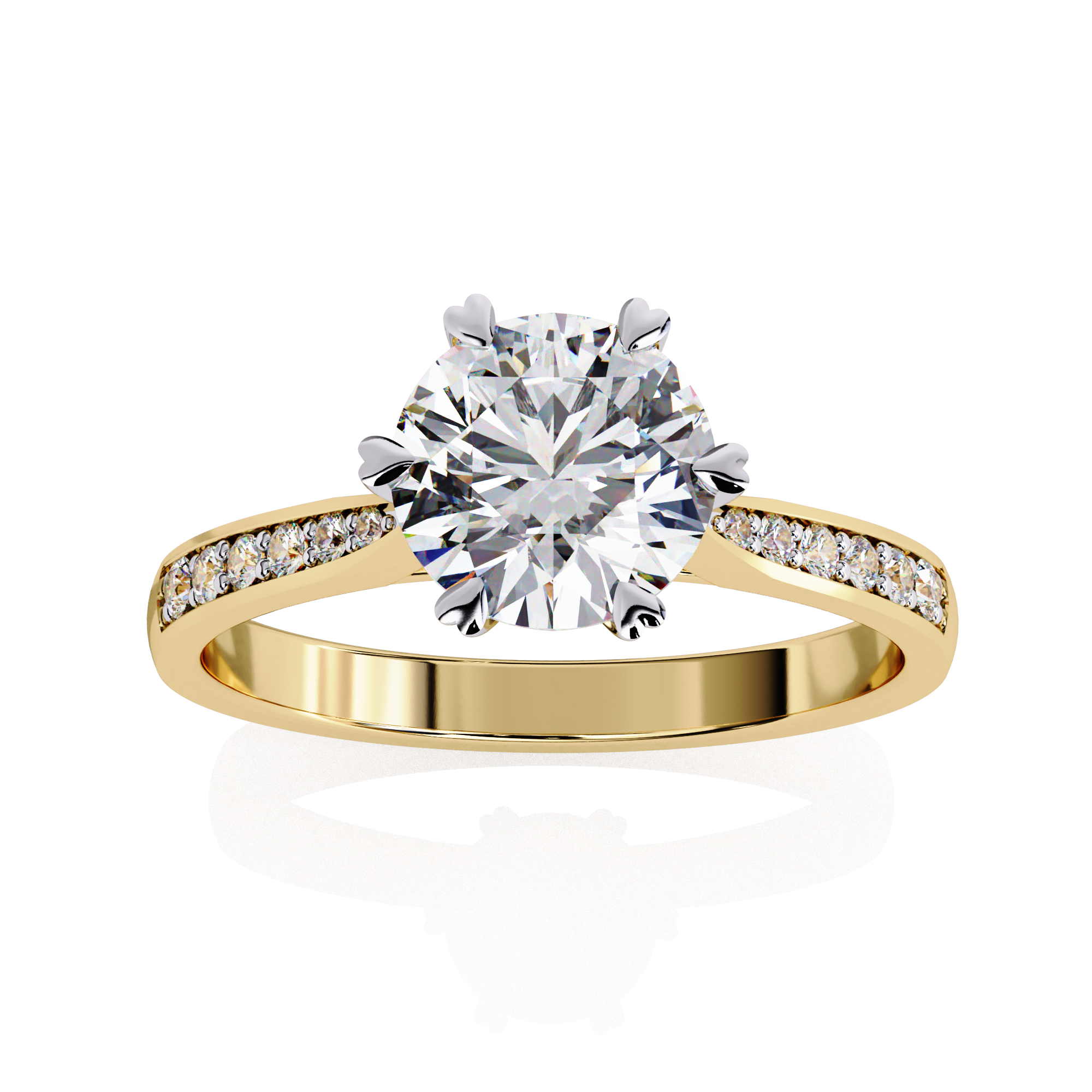Classic Brilliant Round Cut Solitaire Ring with Hidden Halo
