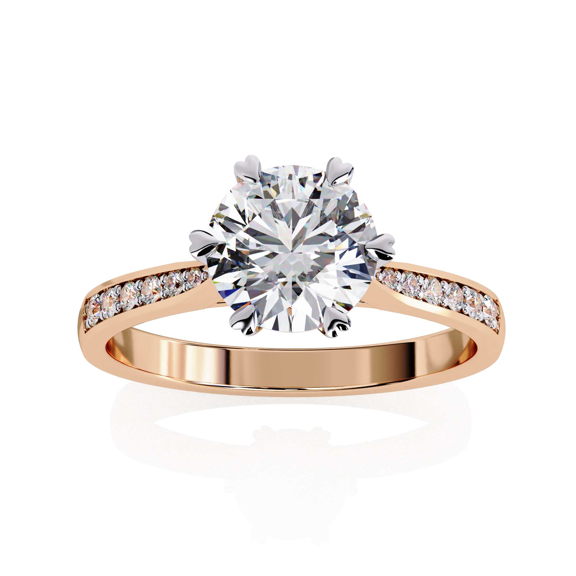 Classic Brilliant Round Cut Solitaire Ring with Hidden Halo