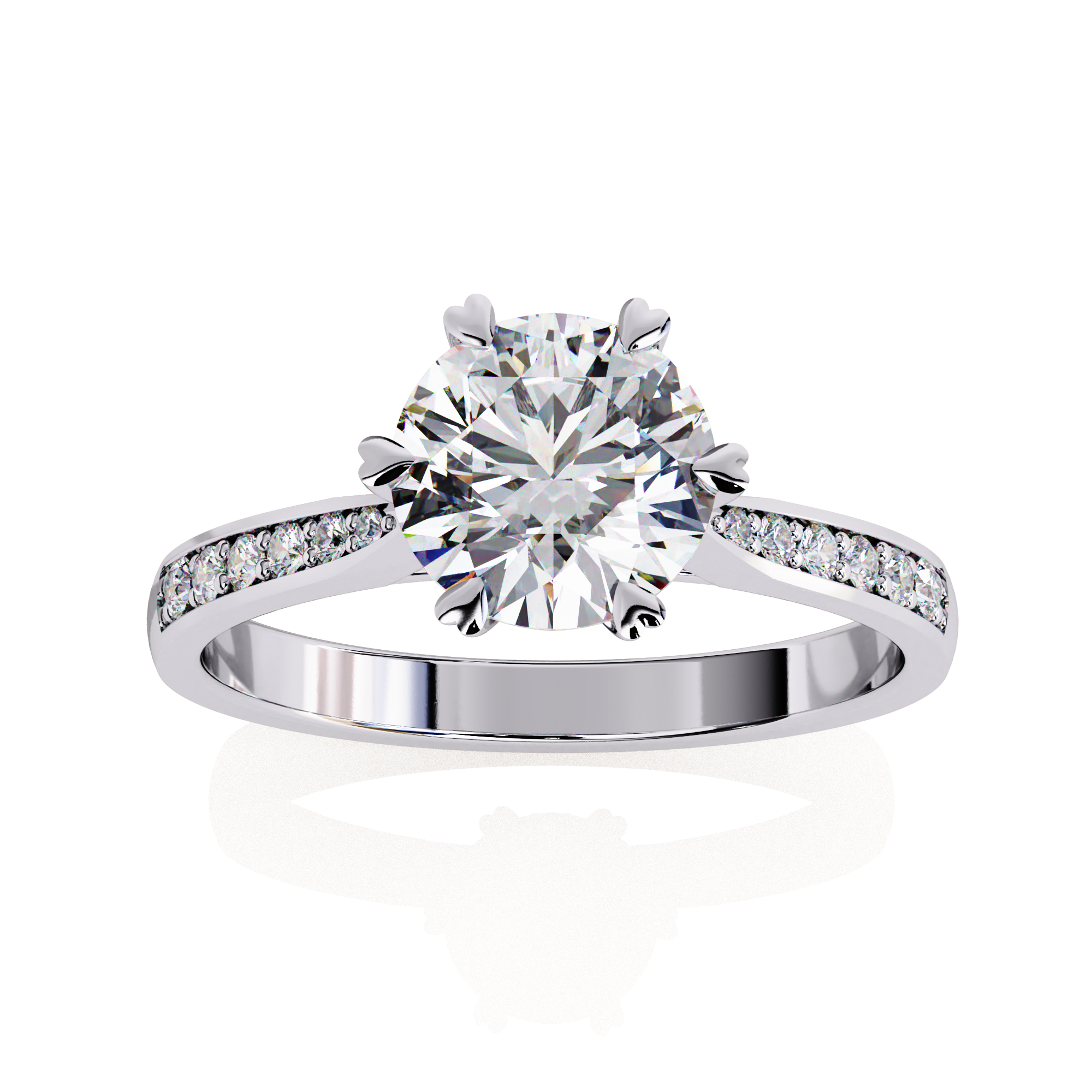 Classic Brilliant Round Cut Solitaire Ring with Hidden Halo