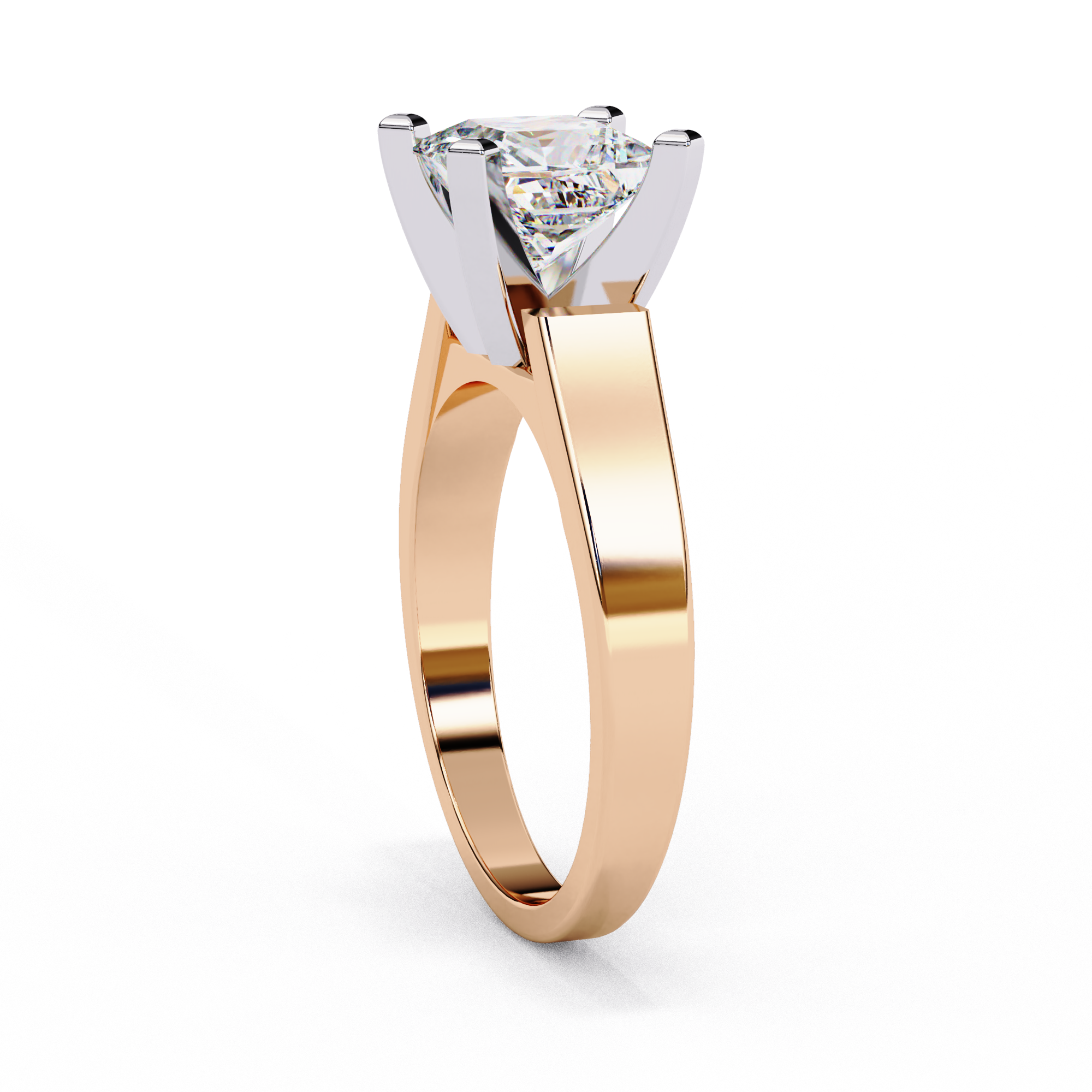 Classic Cathedral Princess Cut Solitaire Ring