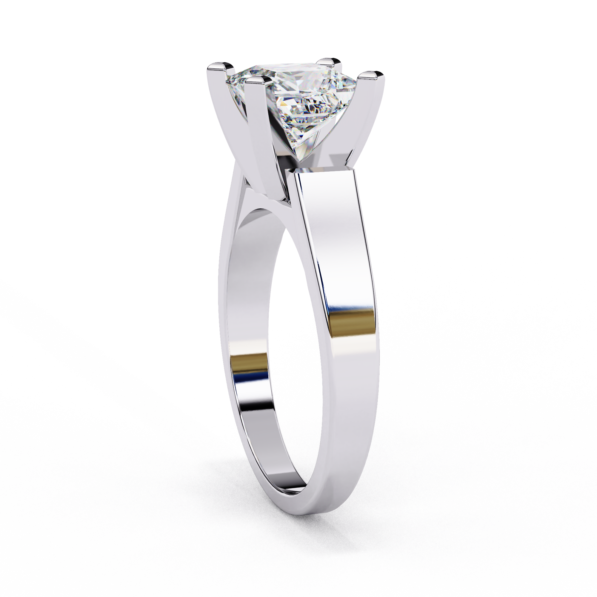 Classic Cathedral Princess Cut Solitaire Ring