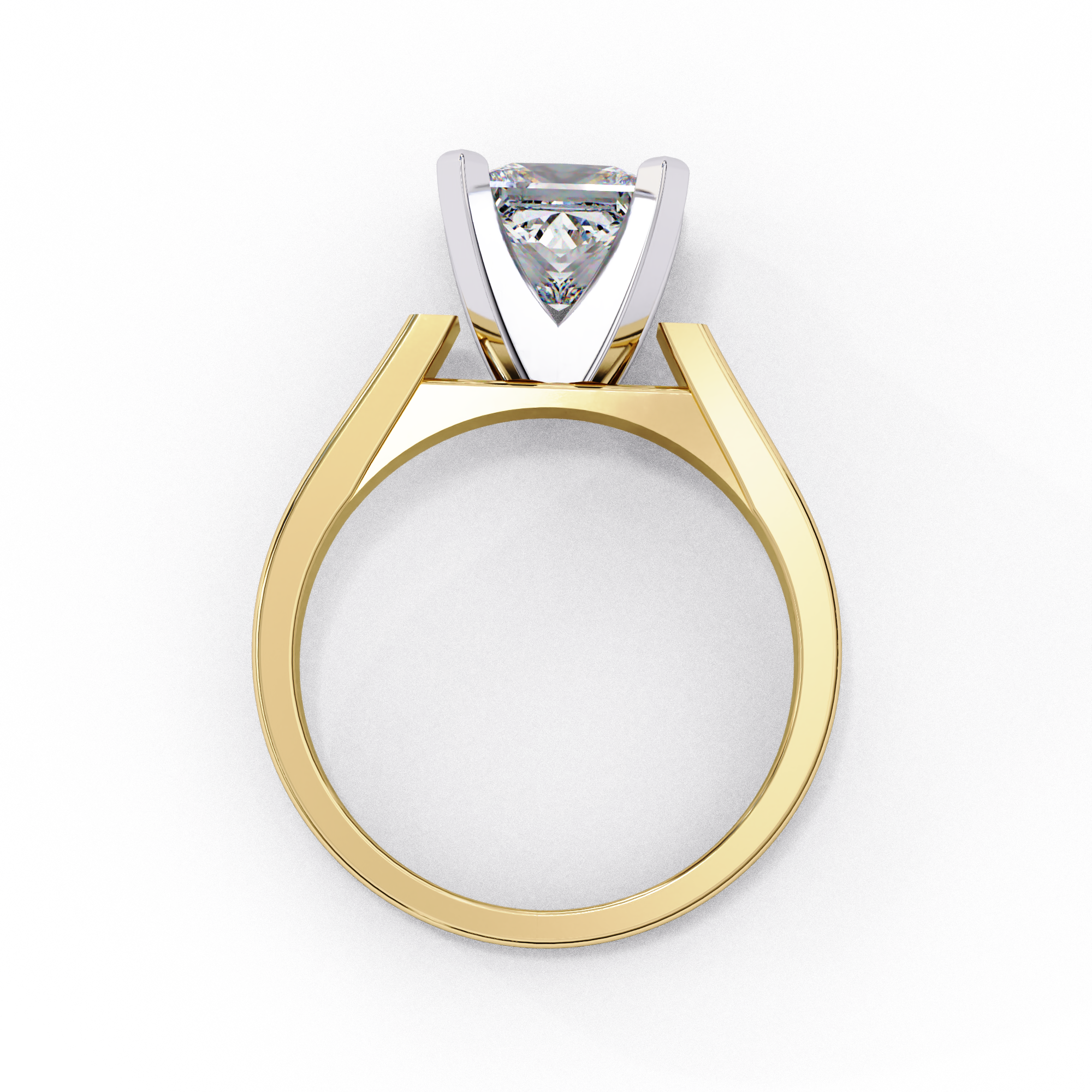 Classic Cathedral Princess Cut Solitaire Ring