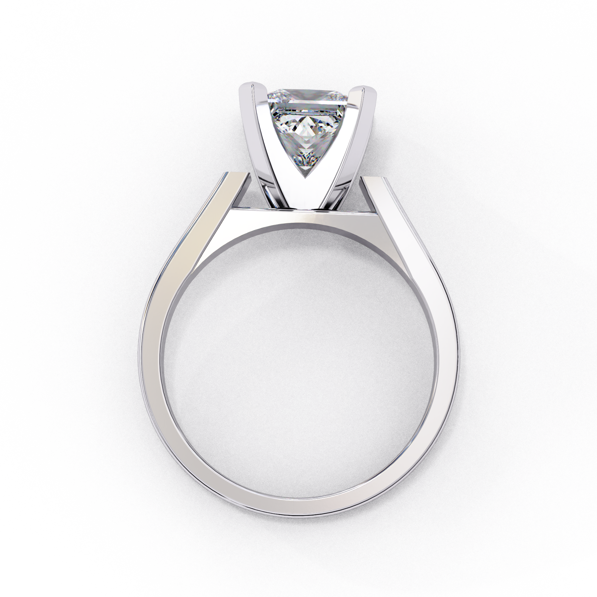 Classic Cathedral Princess Cut Solitaire Ring