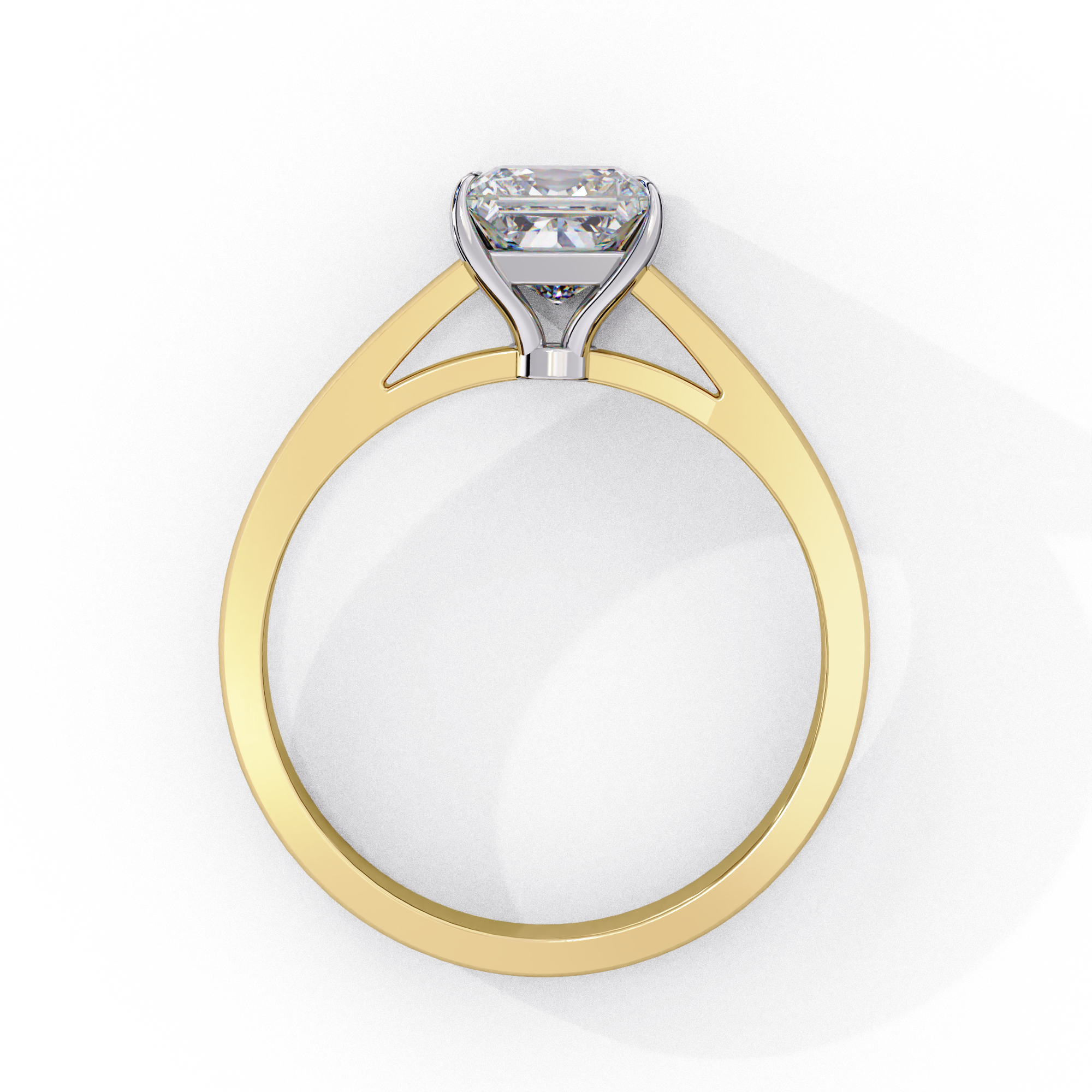 Classic Princess Cut Pave Solitaire Ring