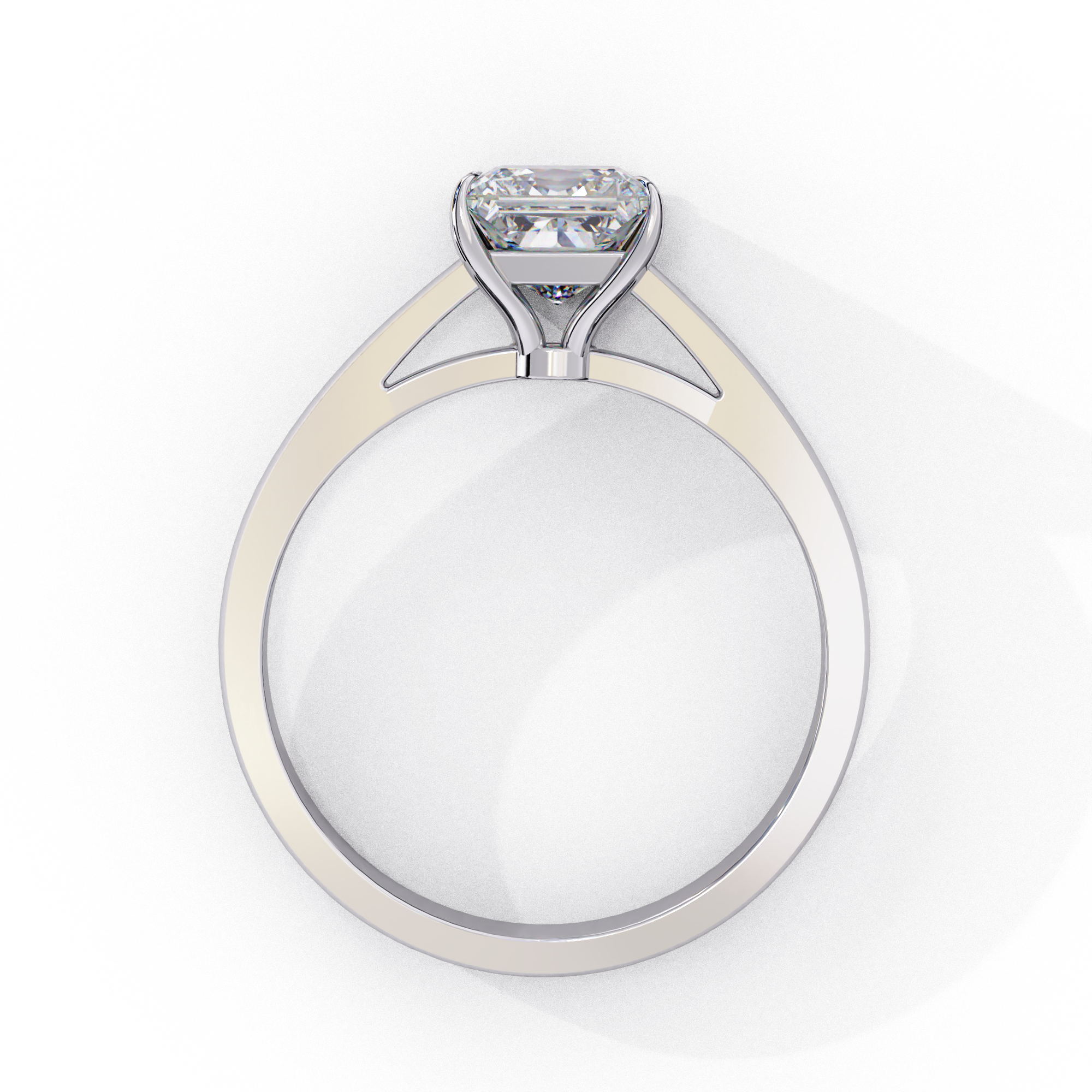 Classic Princess Cut Pave Solitaire Ring