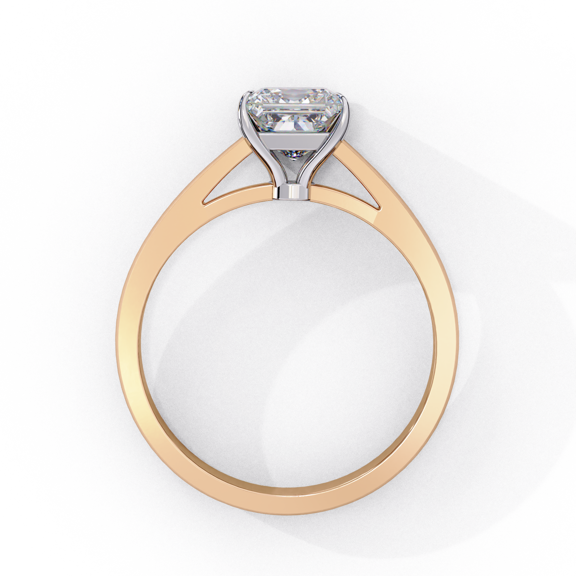 Classic Princess Cut Pave Solitaire Ring