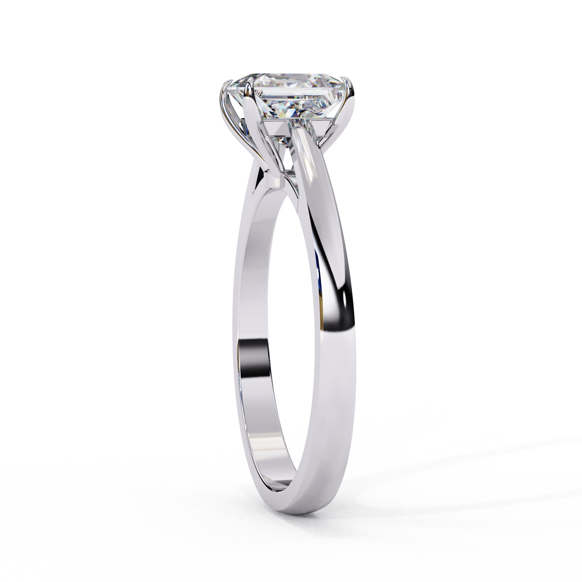 Classic Princess Cut Pave Solitaire Ring