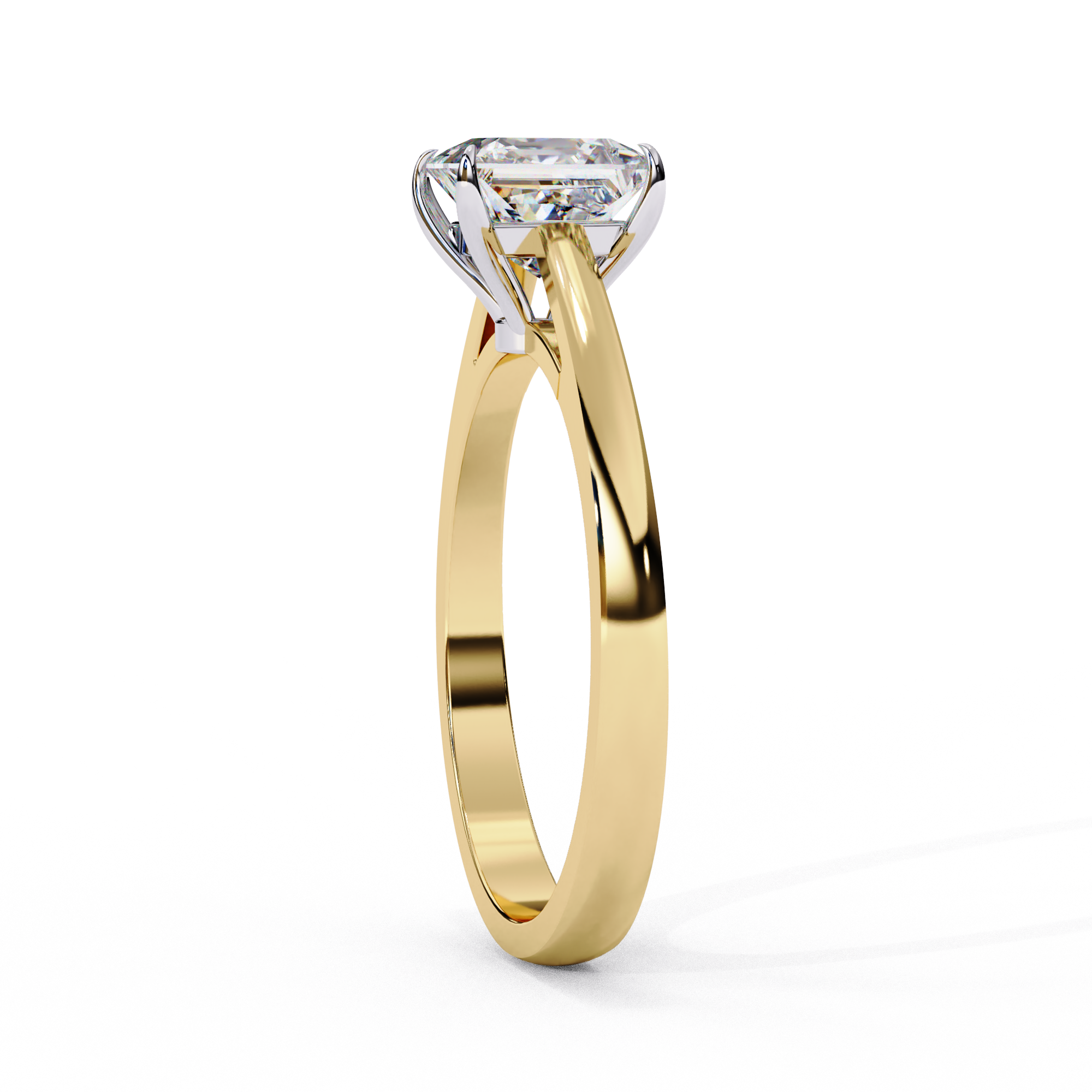 Classic Princess Cut Pave Solitaire Ring