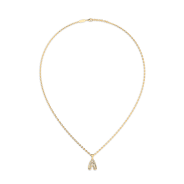 Bubble Diamond Initial Pendant - A
