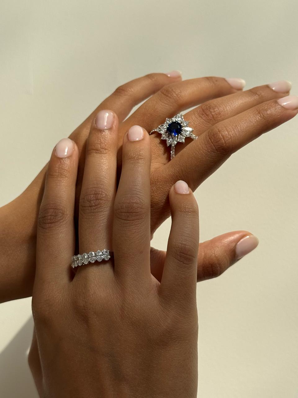 Jyotika's Oval Half Eternity Band