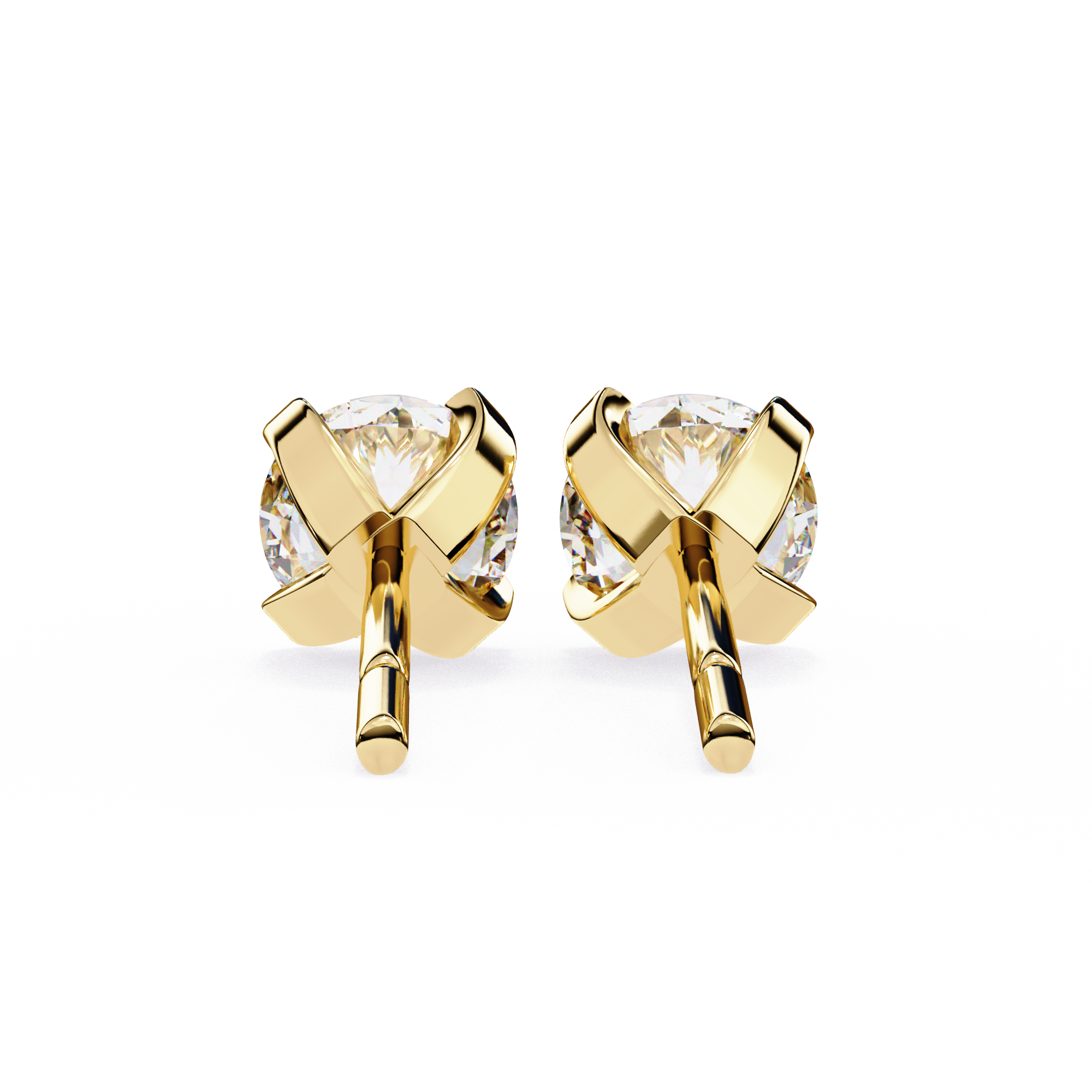 Classic Round Diamond Four Prong Stud Earrings (F/G VS+)