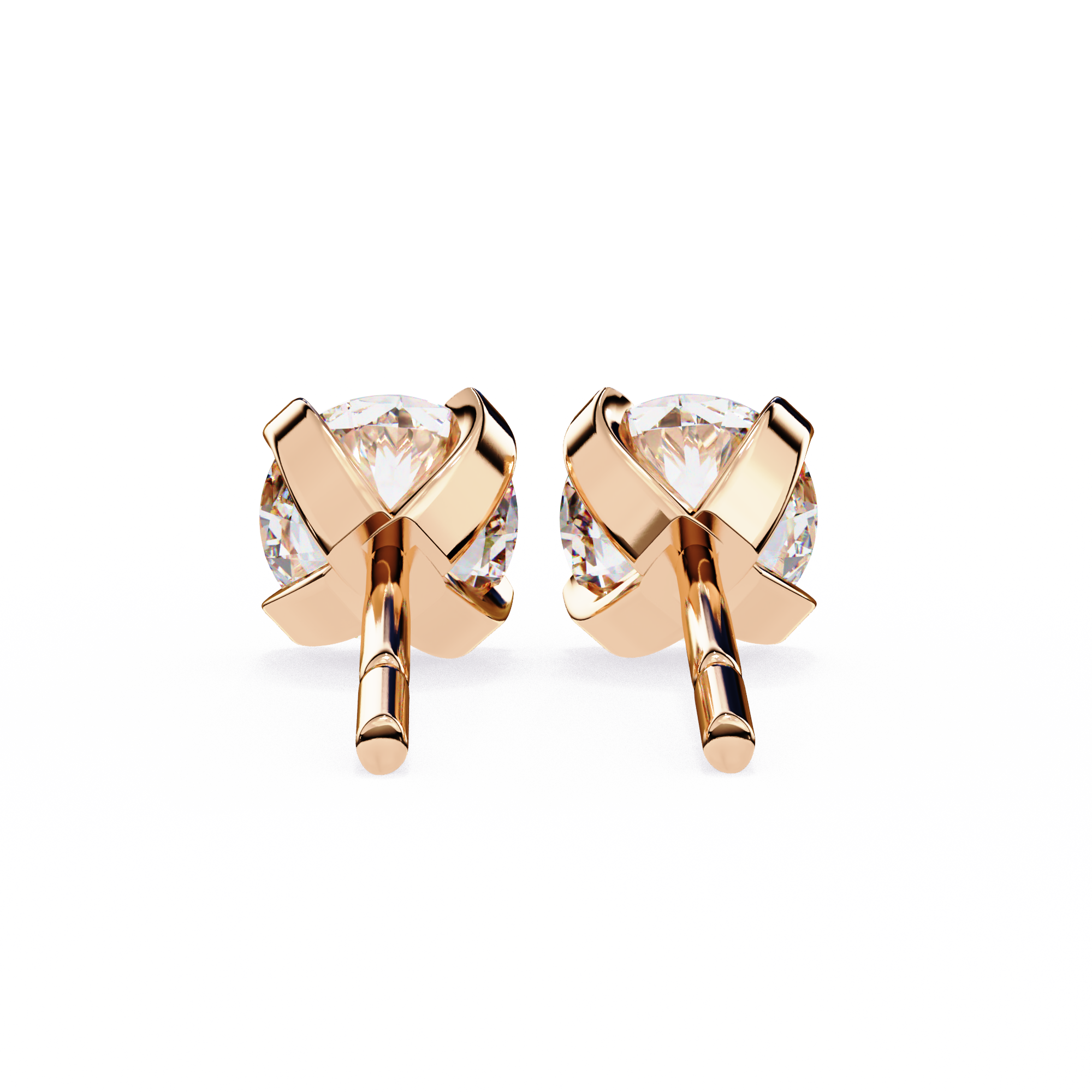 Classic Round Diamond Four Prong Stud Earrings (F/G VS+)