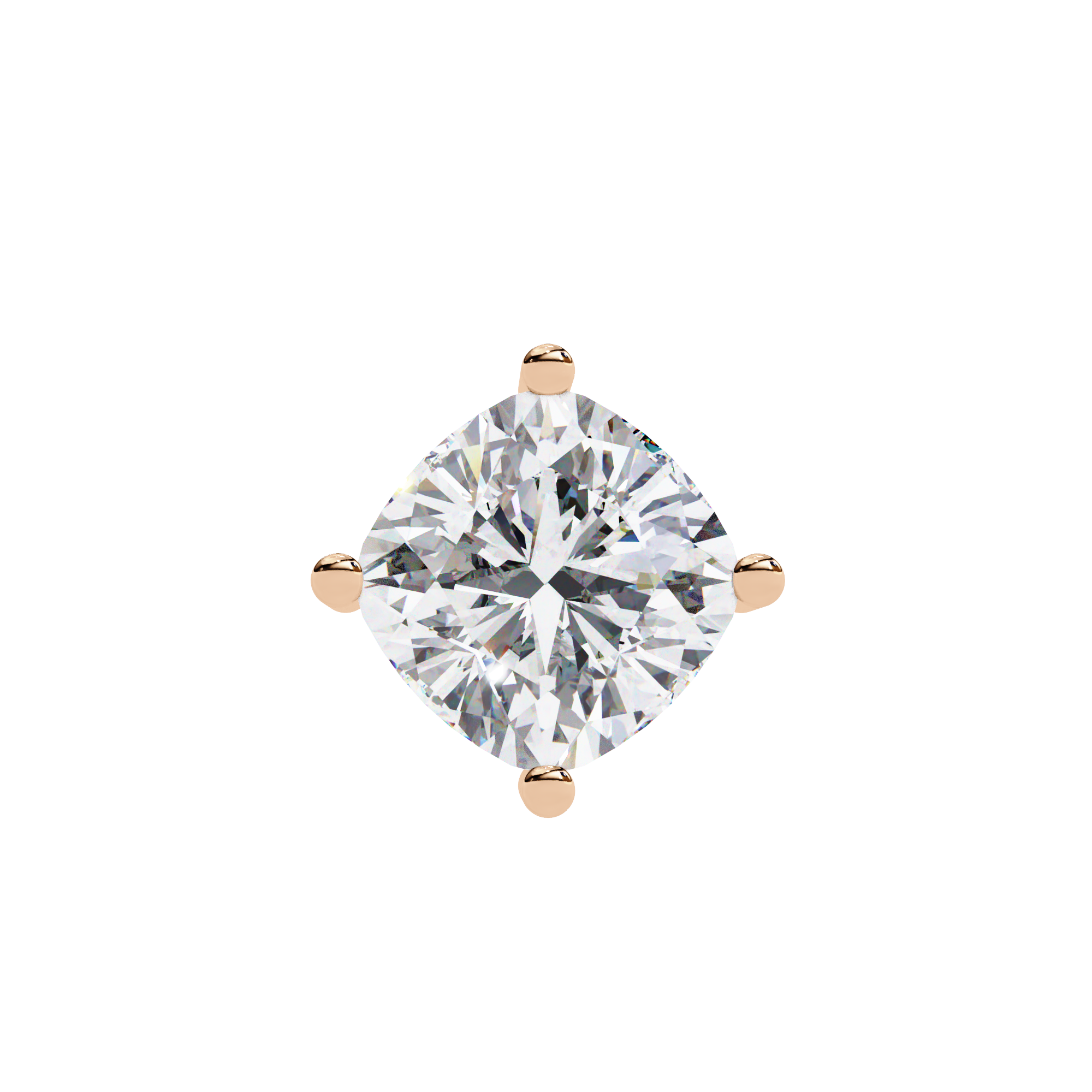 Classic 4 Prong Basket Cushion Lab Created Diamond Solitaire Necklace