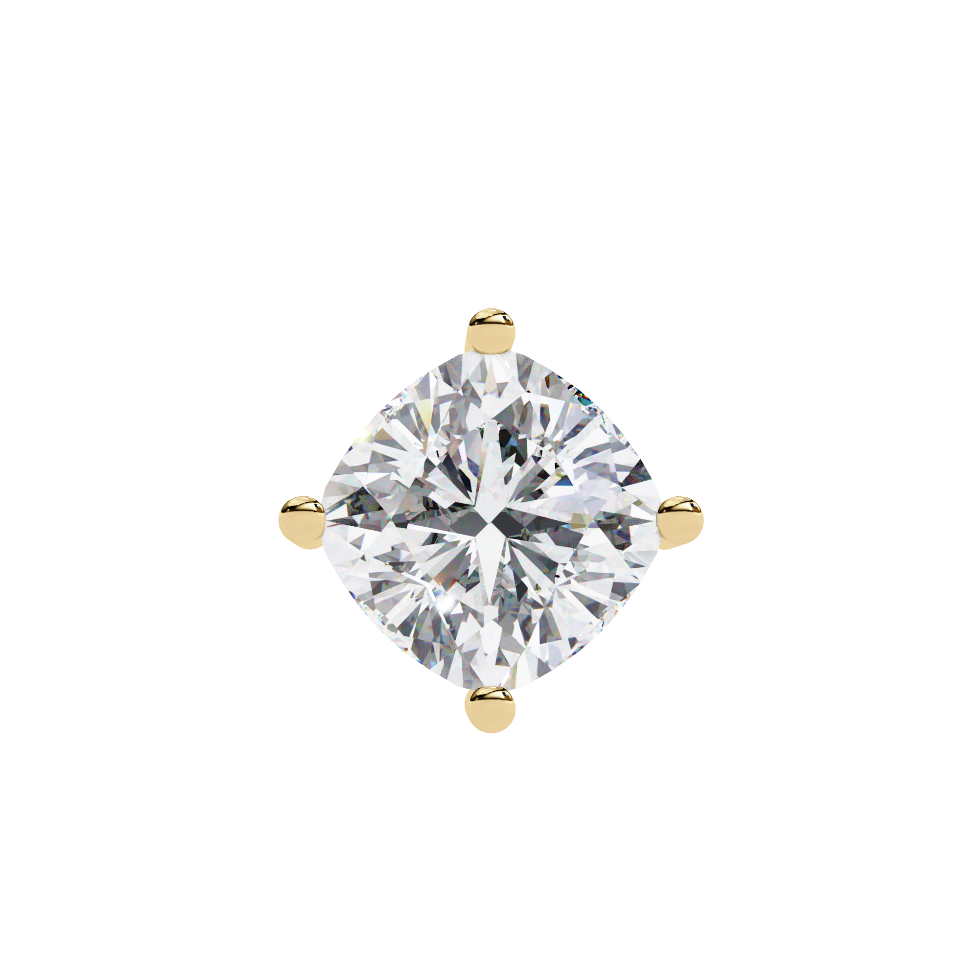Classic 4 Prong Basket Cushion Lab Created Diamond Solitaire Necklace