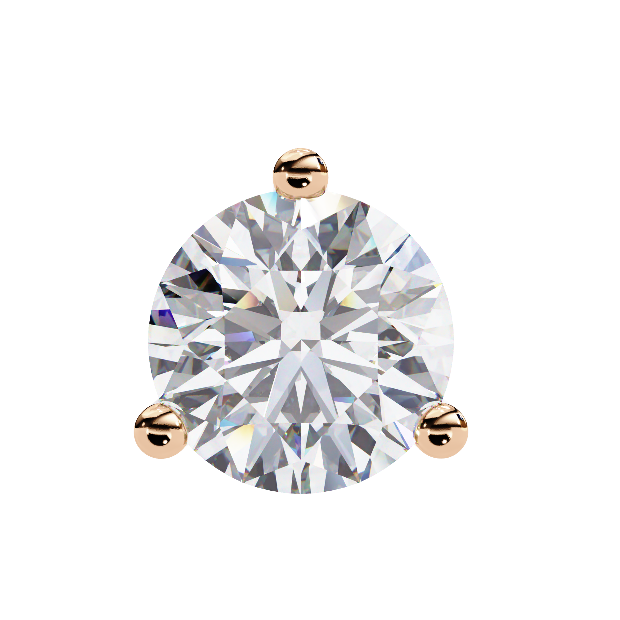 Classic Round Diamond Three Prong Stud Earrings (F/G VS+)
