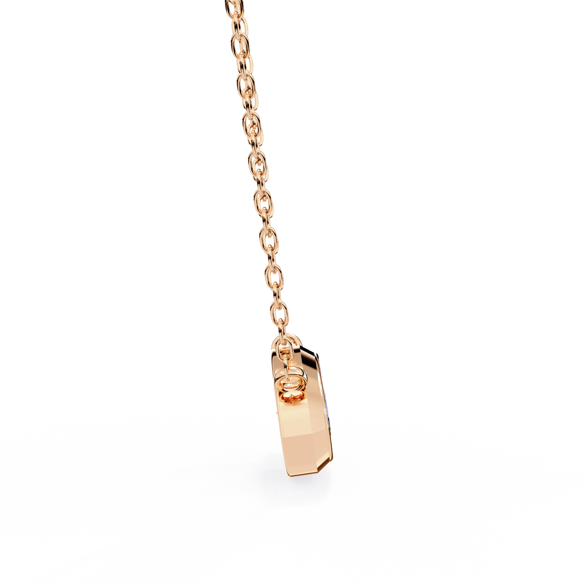 Classic Marquise Bezel Set Lab Created Diamond Solitaire Necklace