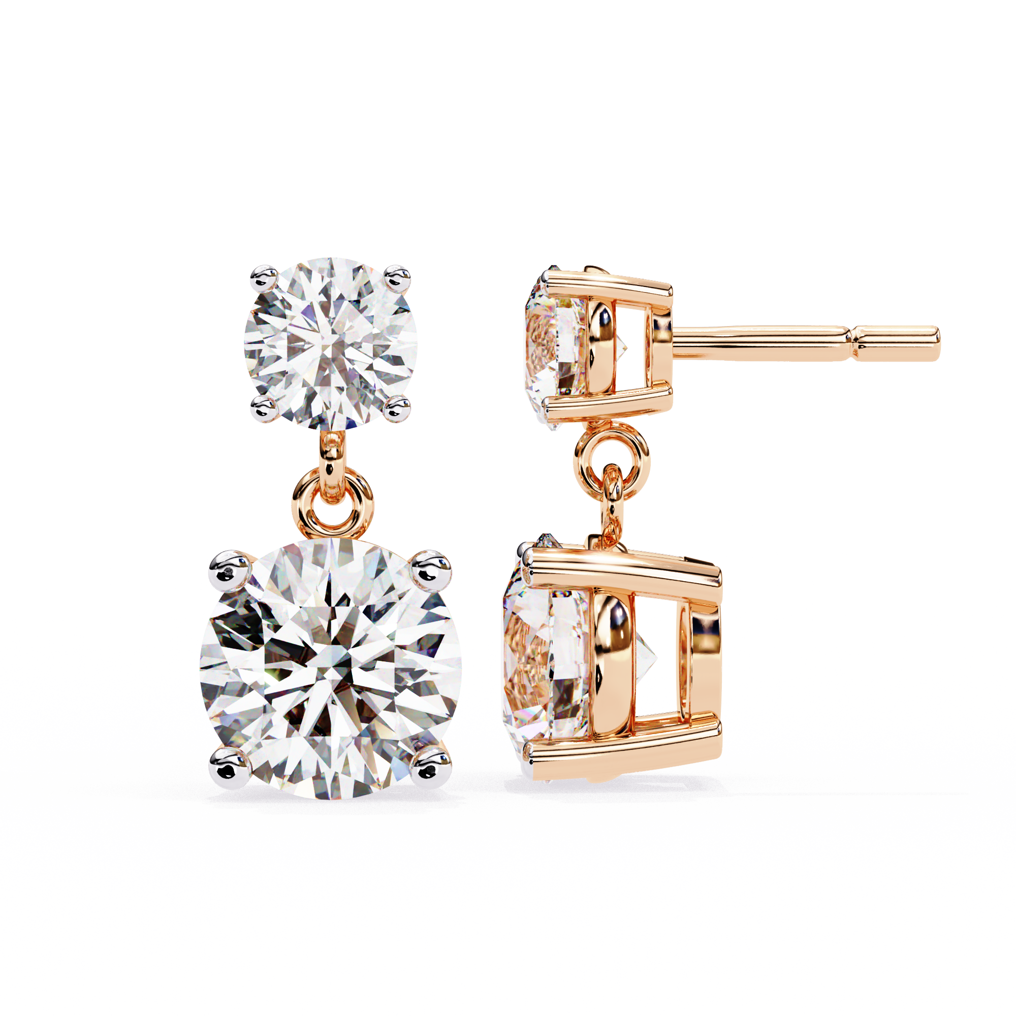 Diamond Duo Stud Earrings  (F/G VS+)