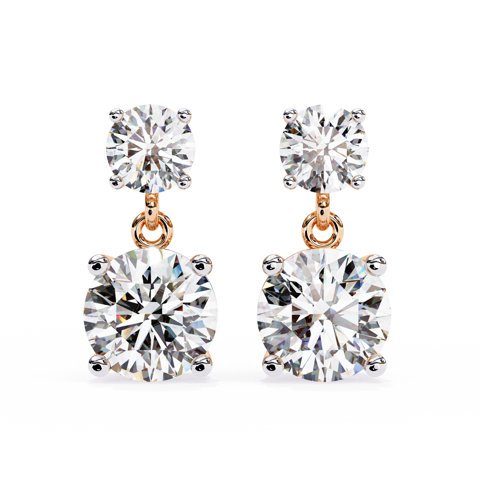 Diamond Duo Stud Earrings  (F/G VS+)