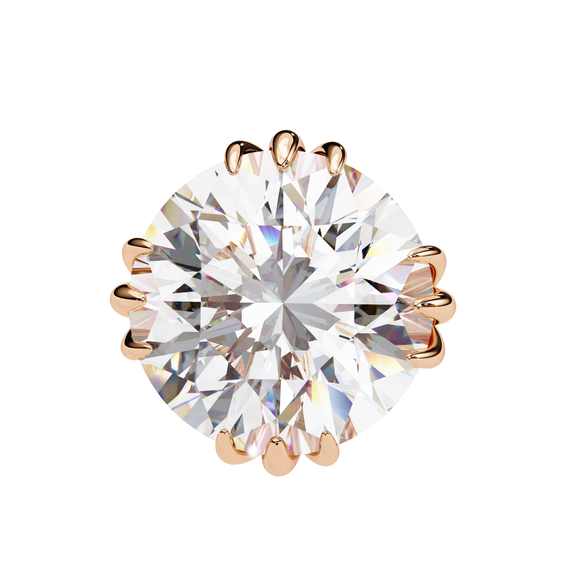 Classic Round Diamond Trinity Prong Stud Earrings (F/G VS+)