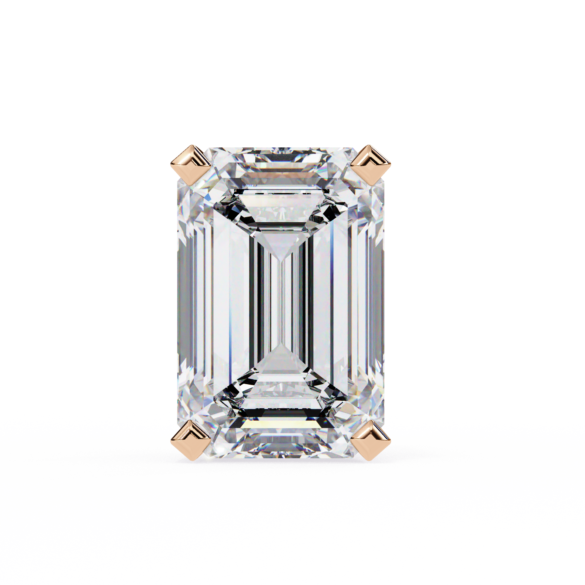 Classic Emerald Cut Diamond Four Prong Stud Earrings (F/G VS+)