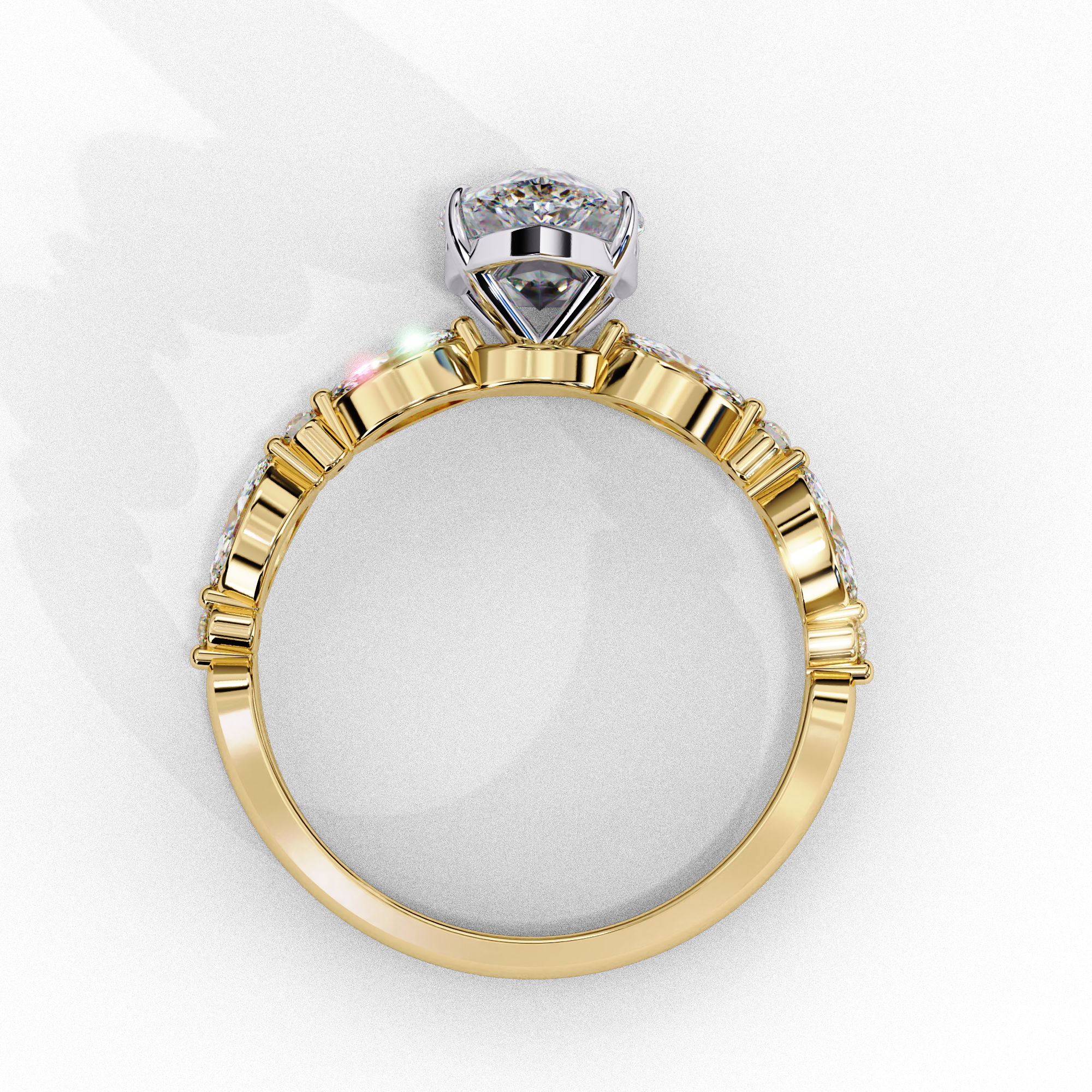 Elysian Pear Cut Solitaire Ring