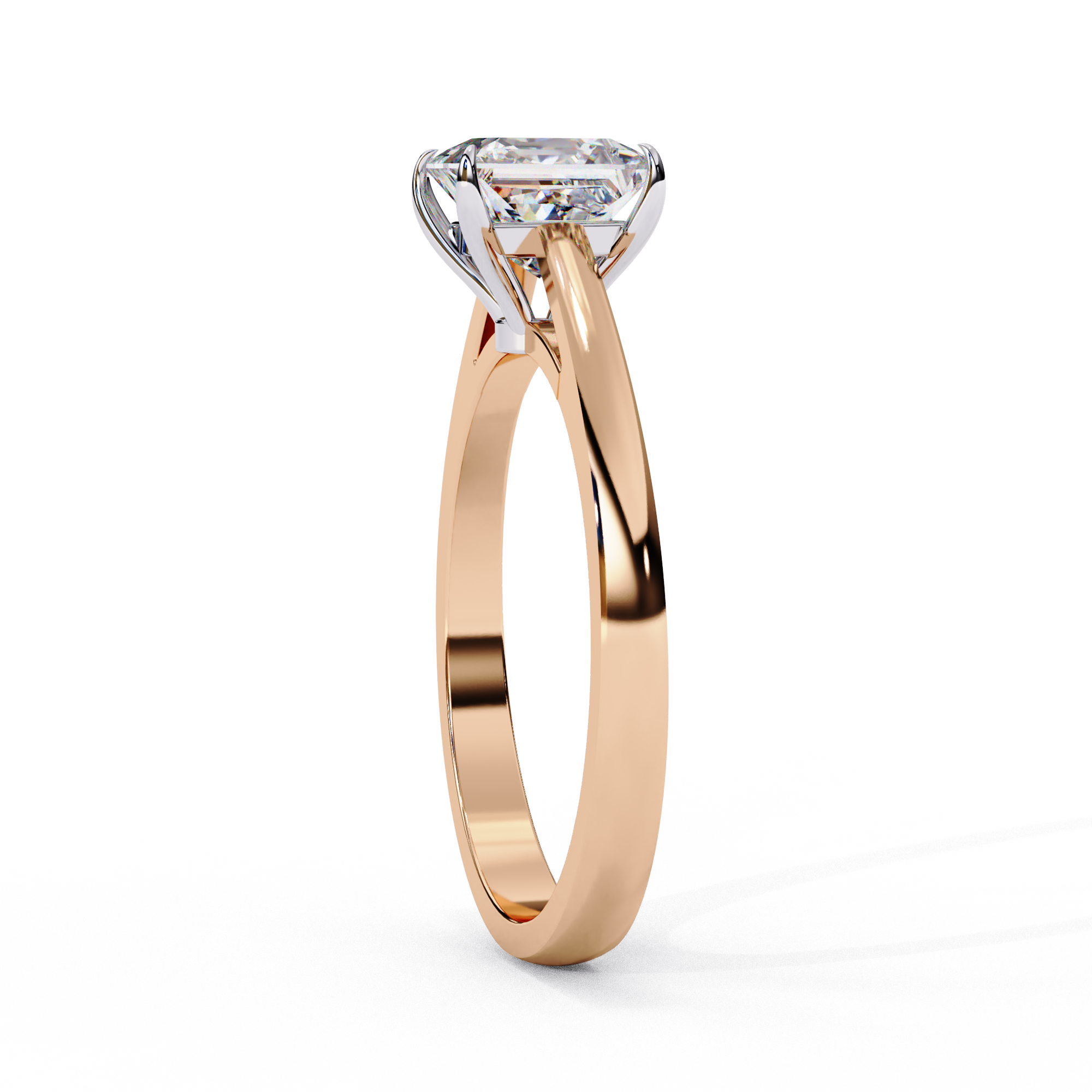 Classic Princess Cut Pave Solitaire Ring